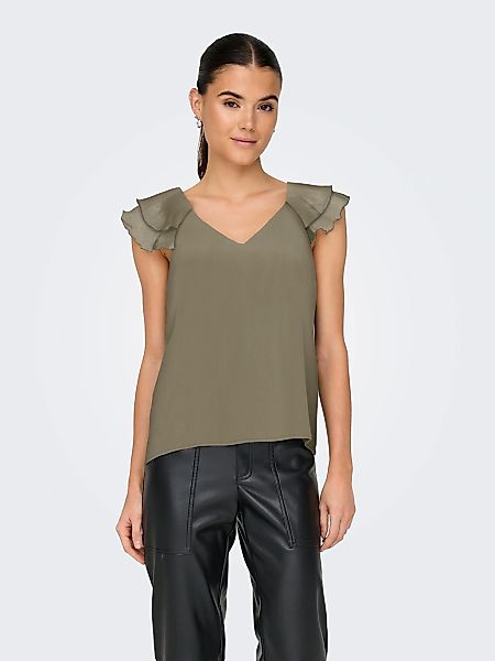 ONLY Blusenshirt "ONLASTA LIFE CAPSLEEVE V-NECK TOP PTM" günstig online kaufen
