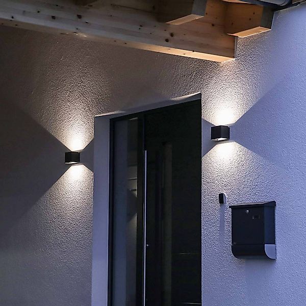 DOTLUX LED-Außenwandleuchte BEAMO, anthrazit, 12 cm, up/down günstig online kaufen