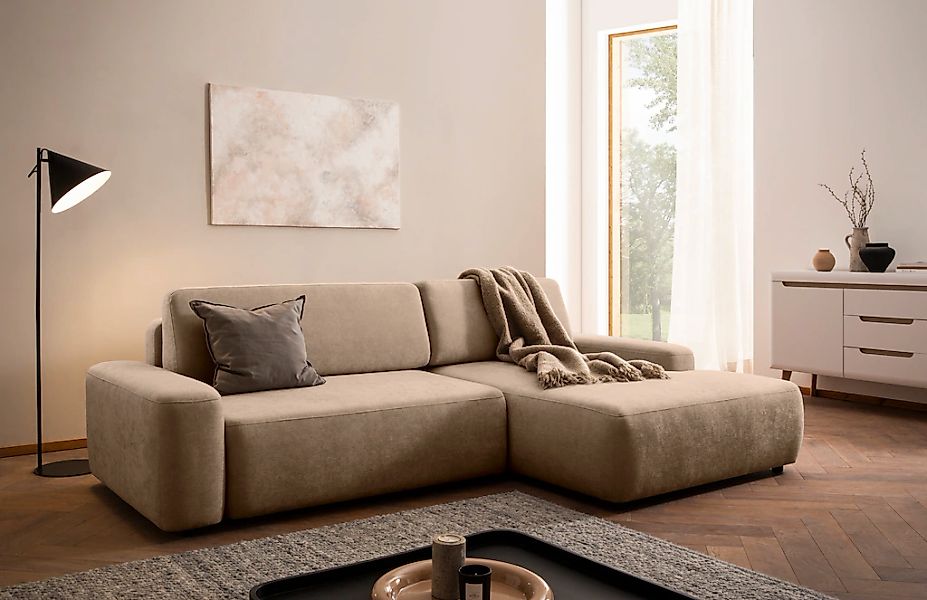 Home affaire Ecksofa "TORGE (264cm), Schlafsofa in Cord, Samtvelours o Stru günstig online kaufen