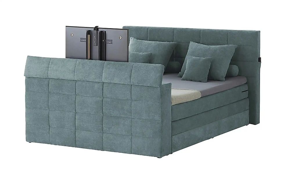 uno TV-Boxspringbett mit motorischer TV-Halterung Dillon ¦ grau ¦ Maße (cm) günstig online kaufen