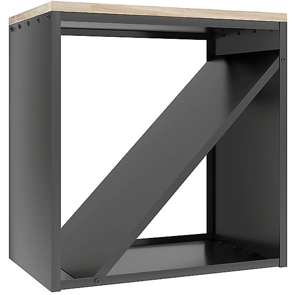 Outsunny 2-in-1 Kaminholzregal für innen 58 x 36 x 60cm erhöhtes Brennholzr günstig online kaufen