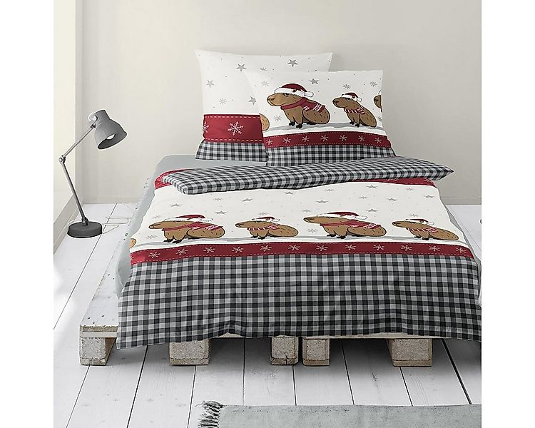 TRAUMSCHLAF Bettwäsche Capybaras, Biber, 2 teilig, Winterbettwäsche in warm günstig online kaufen