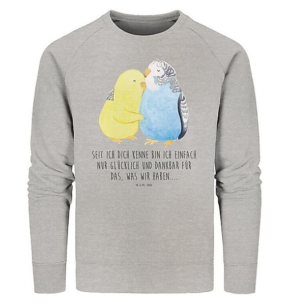 Mr. & Mrs. Panda Longpullover Wellensittich Liebe Größe XXL - Heather Grey günstig online kaufen