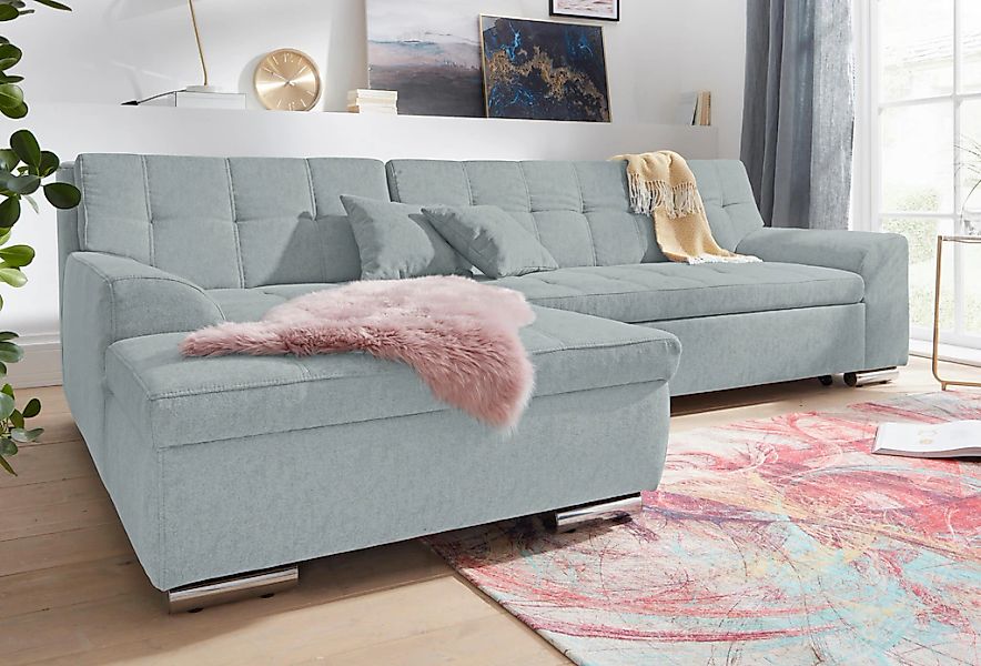 DOMO collection Ecksofa "Aversa, moderne Steppung im Sitz und Rücken, gesch günstig online kaufen