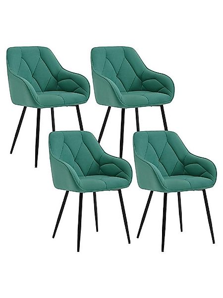 Woltu 4-Fußstuhl (Set, 4 St), Esszimmerstühle ergonomischer aus Samt günstig online kaufen