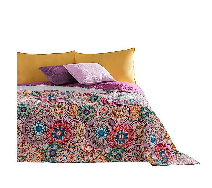 DecoKing Tagesdecke Bettüberwurf Tagesdecke mit Wendedesign Abstrakt Blumen günstig online kaufen