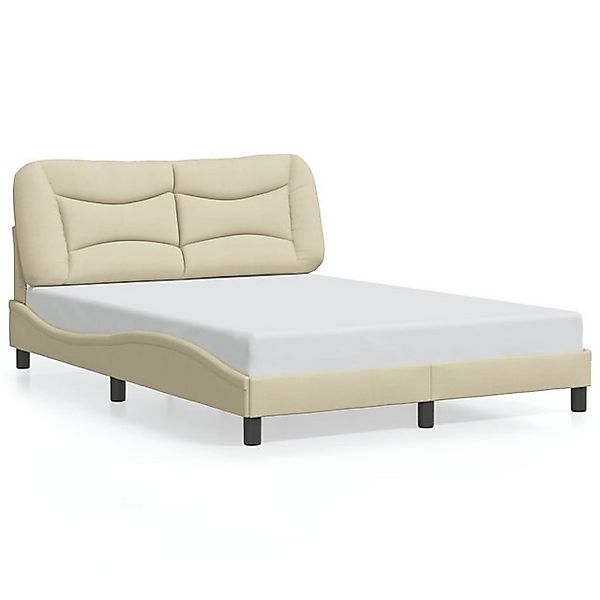 furnicato Bettgestell ohne Matratze "Hvar" Creme 120x200 cm Stoff (1-tlg) günstig online kaufen