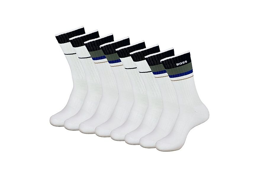 BOSS Sportsocken QS Rib Stripe CC (4-Paar) mit BOSS Logo am Bund günstig online kaufen