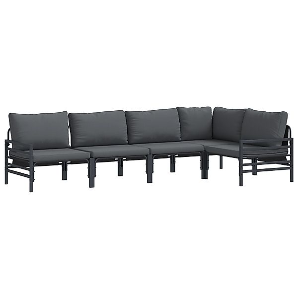 vidaXL Garten-Sofa-Set 5-Tlg Anthrazit Stahl 3378988 günstig online kaufen