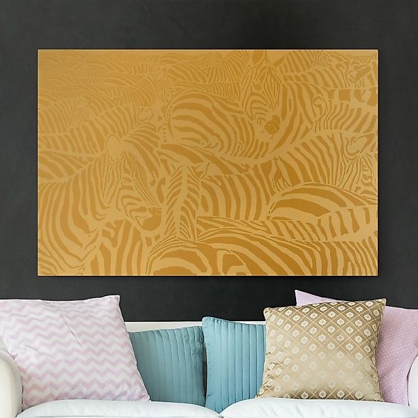 Leinwandbild - Querformat Zebrastreifen Beige günstig online kaufen