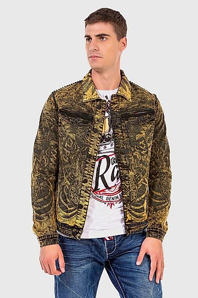 Cipo & Baxx Jeansjacke 'JEANS JACKET' mit coolem Alloverprint günstig online kaufen