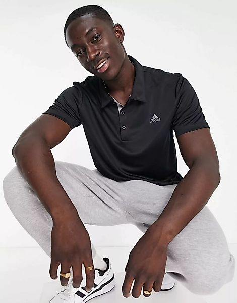 adidas Golf – Advantage – Polohemd in Schwarz mit Logo auf der linken Brust günstig online kaufen