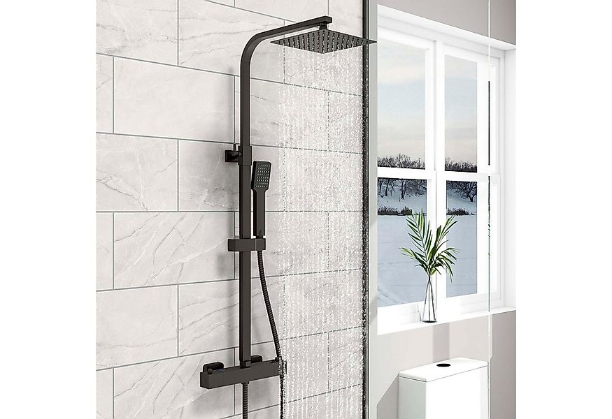 duschspa Duschsystem 20x20cm eckig Regenduschset mit Kopfbrause, 2 Strahlar günstig online kaufen