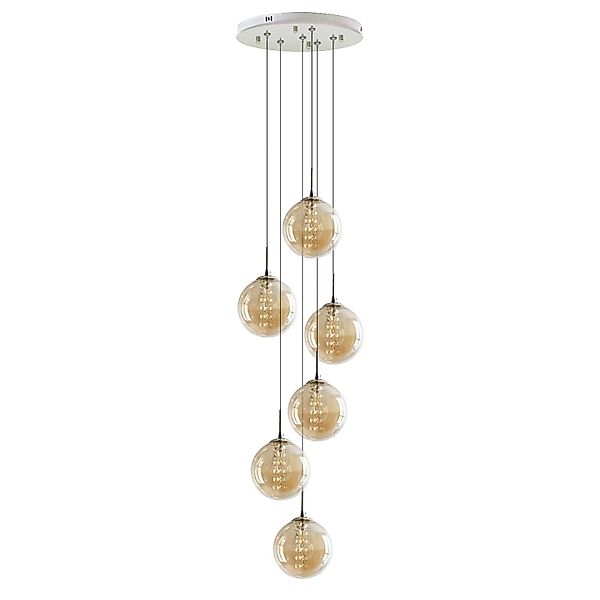 ZMH Pendelleuchte LED Höhenverstellbar Kronleuchter Glas günstig online kaufen