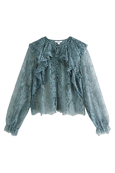 Next Langarmbluse Langärmelige Spitzenbluse mit Rüschen günstig online kaufen