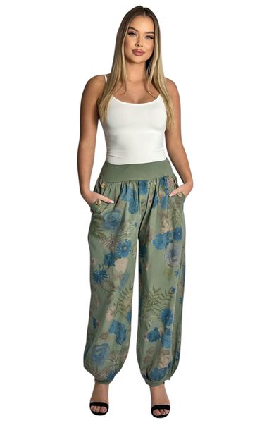 Mississhop Haremshose Baumwollhose Damenhose Aladinhose Blumenprint günstig online kaufen