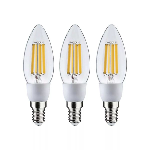 Paulmann LED-Leuchtmittel »Eco-Line 3er Pack Kerze 525lm 2,5W 3000K klar 23 günstig online kaufen