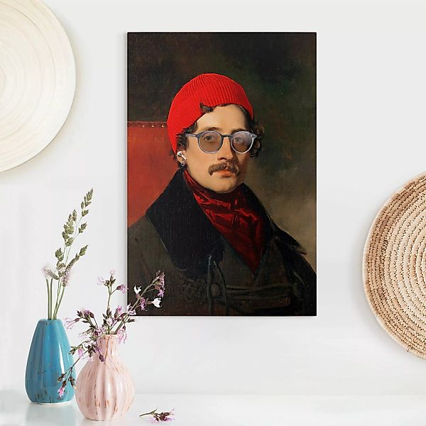 Leinwandbild Portrait eines Hipsters günstig online kaufen