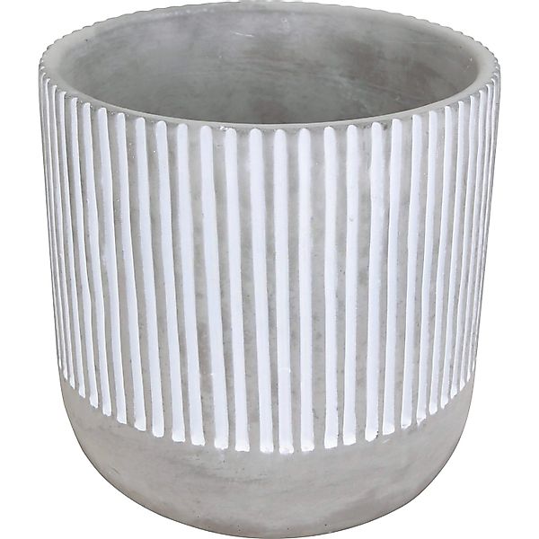 Pflanztopf Beton Ø 20 cm x 18 cm Grau-Weiß günstig online kaufen