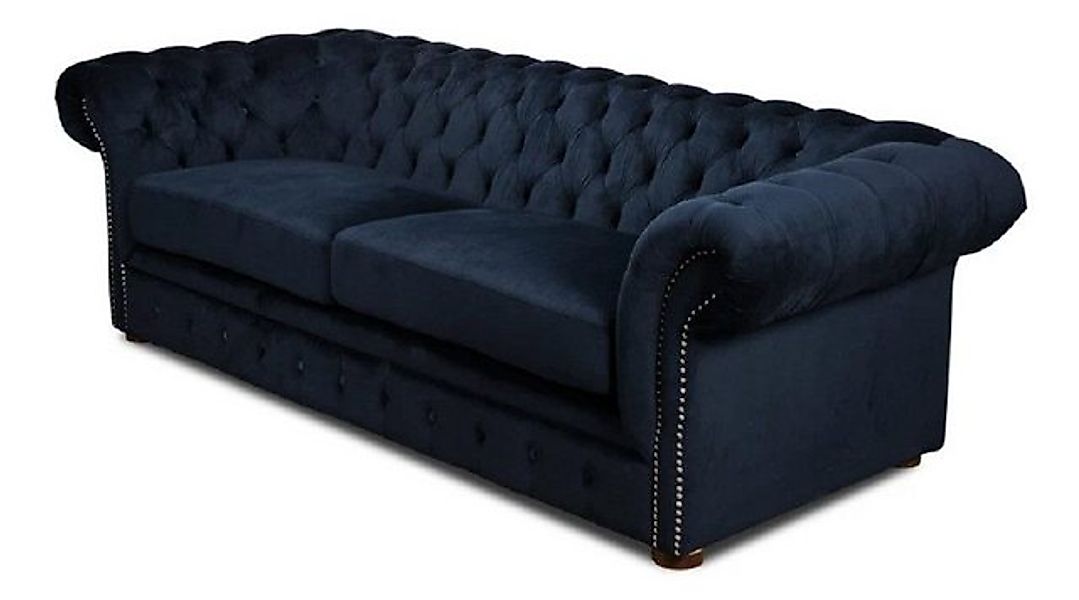 Xlmoebel Chesterfield-Sofa Traditionelles Wohnzimmer-Sofa - Blaues Chesterf günstig online kaufen