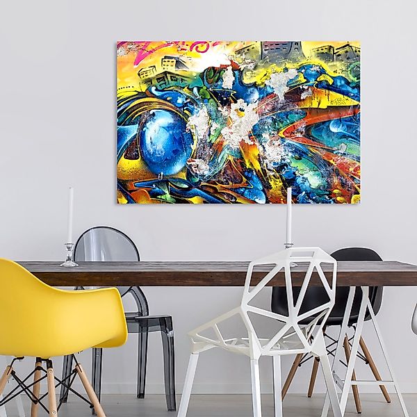queence Acrylglasbild "Kunstwerk", Abstrakt-Kunst-Gebäude-Graffiti, Fine Ar günstig online kaufen