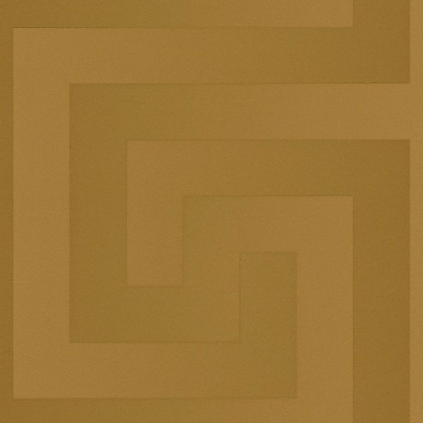 Bricoflor Tapete in Gold mit Metallic Effekt Goldene Vliestapete mit Mäande günstig online kaufen