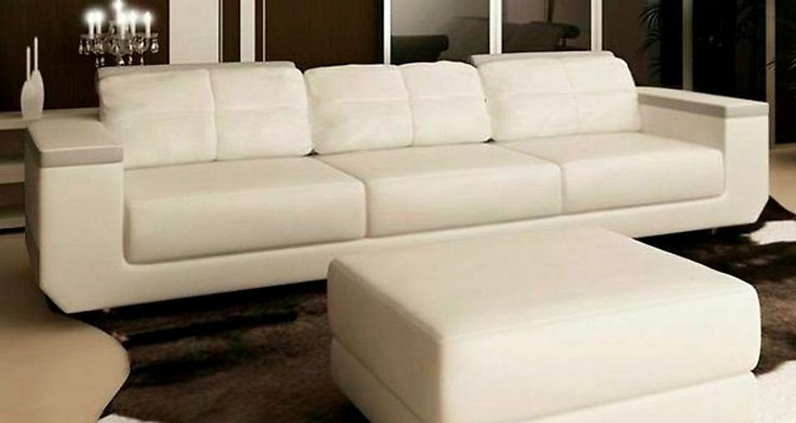 JVmoebel Sofa Luxus 3 Sitzer Couch Polster Möbel Sofa Leder Polsterstoff, M günstig online kaufen