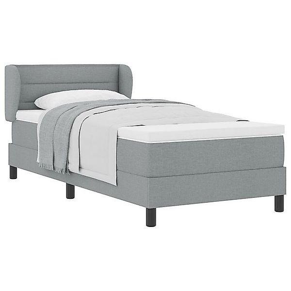 vidaXL Bett Boxspringbett mit Matratze Hellgrau 80x200 cm Stoff (1-tlg) günstig online kaufen