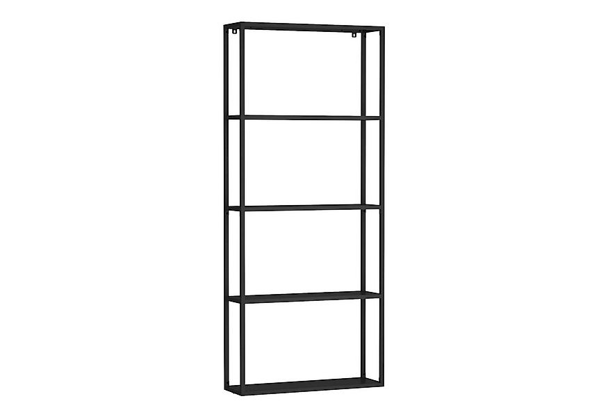 en.casa Wandregal, »Jämijärvi« mit 4 Ablagen Schwarz, matt günstig online kaufen