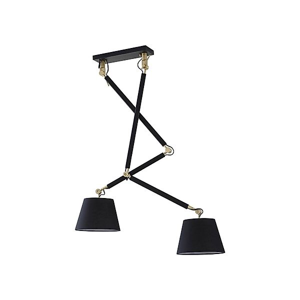 Lucande Deckenlampe Marvaine 10020454 in Schwarz aus Metall 2-flammig E27 W günstig online kaufen