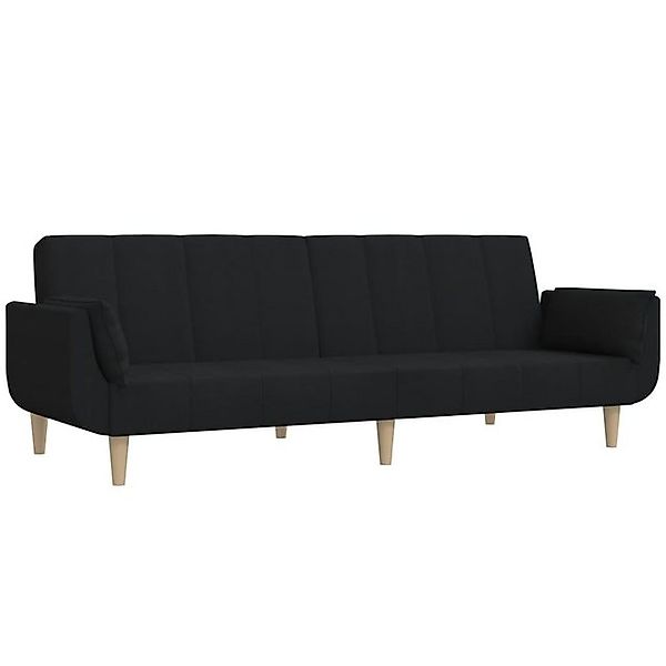 vidaXL Schlafsofa, Sofa 2-Sitzer mit 2 Kissen Schwarz Stoff günstig online kaufen