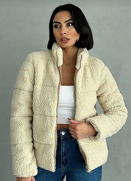 fashionshowcase Plüschjacke Plüschjacke Damen Teddy Pufferjacke mit Reißver günstig online kaufen