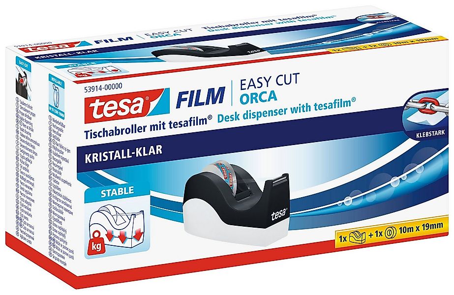 tesa Klebeband EASY CUT ORCA Abroller mit tesafilm (Kombi-Set, 1-St) Klebef günstig online kaufen
