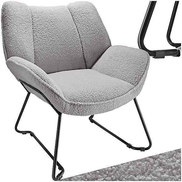 tectake Esszimmerstuhl Sessel Kjeld Bouclé, gepolstert, günstig online kaufen