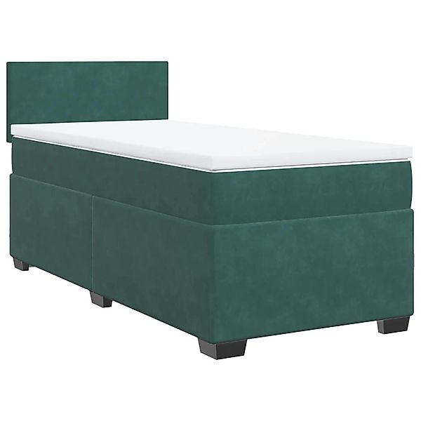 vidaXL Boxspringbett mit Matratze Dunkelgrün 100x200 cm Samt 3286231 günstig online kaufen