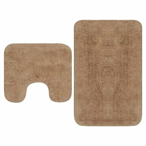 Badematten-set 2-tlg. Stoff Beige günstig online kaufen