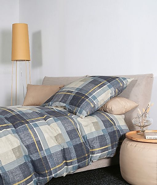 Janine Janine Feinbiber Bettwäsche DAVOS 65159 denimblau Größe:  240x220 cm günstig online kaufen