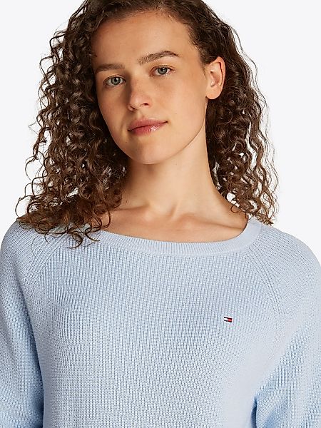 Tommy Hilfiger Strickpullover "CO CARDI FINE GG LS BOAT-NK SWT" mit Raglanä günstig online kaufen