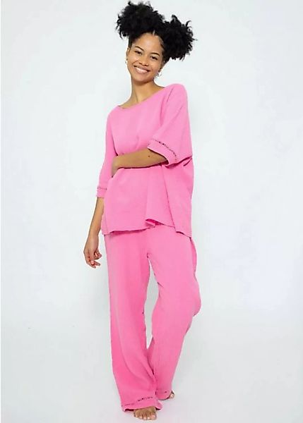 SASSYCLASSY Pyjamaoberteil Lässige Pyjamashirt aus Musselin günstig online kaufen