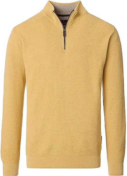 Casa Moda Halfzip Pullover Structure Melange Gelb - Größe M günstig online kaufen
