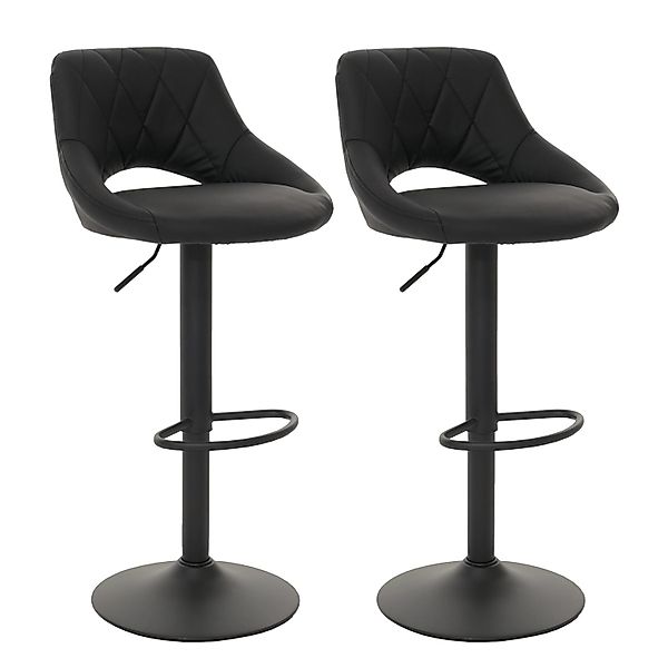 PROREGAL 2er-Set Barhocker Gepolstert Mit Lehne Sitzhöhe 60-82cm Fußablage günstig online kaufen