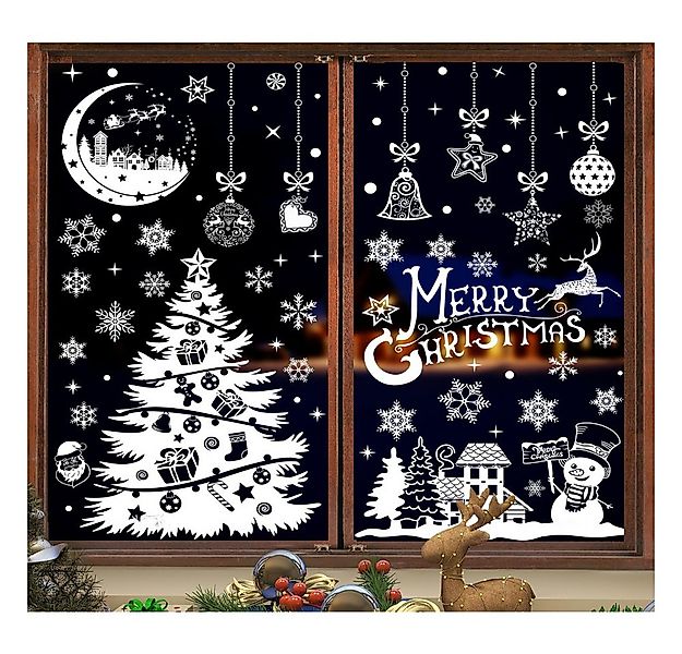 Coonoor Fensterfolie Weihnachts-Fensteraufkleber, Fensterdekoration Doppels günstig online kaufen