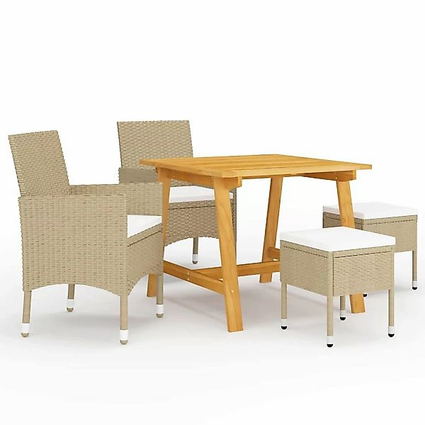 vidaXL 5-tlg Garten-Essgruppe Beige Modell 30 günstig online kaufen