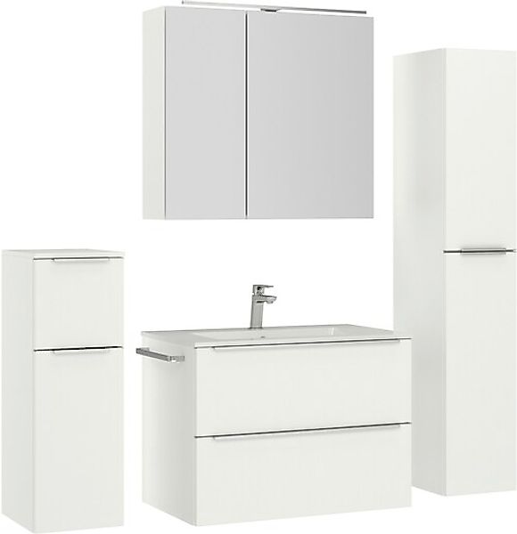 nobilia® Badmöbel-Set »Levere« vormontiert, mit Soft-Close, 4 Stk. tlg. günstig online kaufen