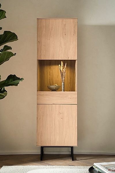 Home affaire Vitrine »Lund, moderner Hochschrank, Glasvitrine mit Kufengest günstig online kaufen
