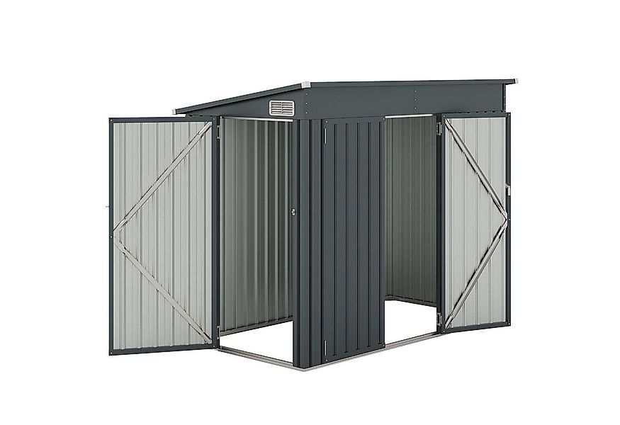 COSTWAY Gerätehaus, BxT: 235x117 cm, (1 St), mit Vordertür & Seitentür & Pu günstig online kaufen