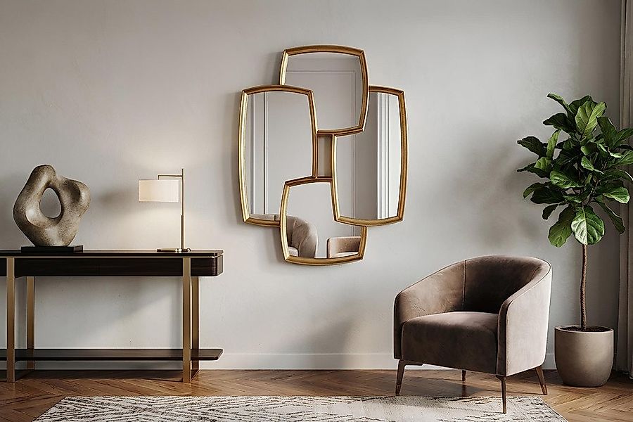 riess-ambiente Wandspiegel QUADRA 90cm gold – vier Spiegelflächen, variabel günstig online kaufen