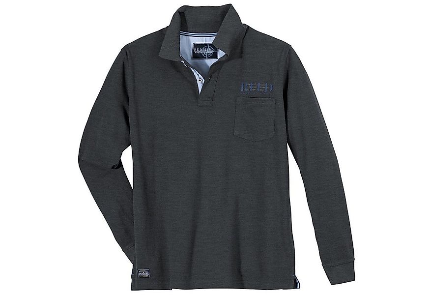 redfield Langarm-Poloshirt Redfield Langarm-Polo XXL modisch anthrazit mela günstig online kaufen