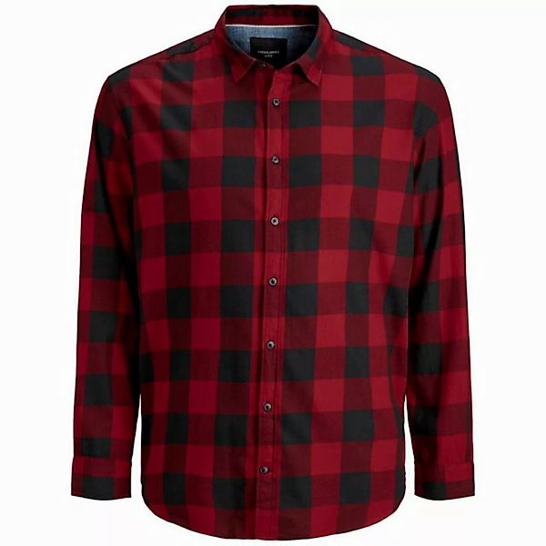 Jack & Jones PlusSize Langarmhemd Jack&Jones XXL Langarmhemd Karo rot-schwa günstig online kaufen