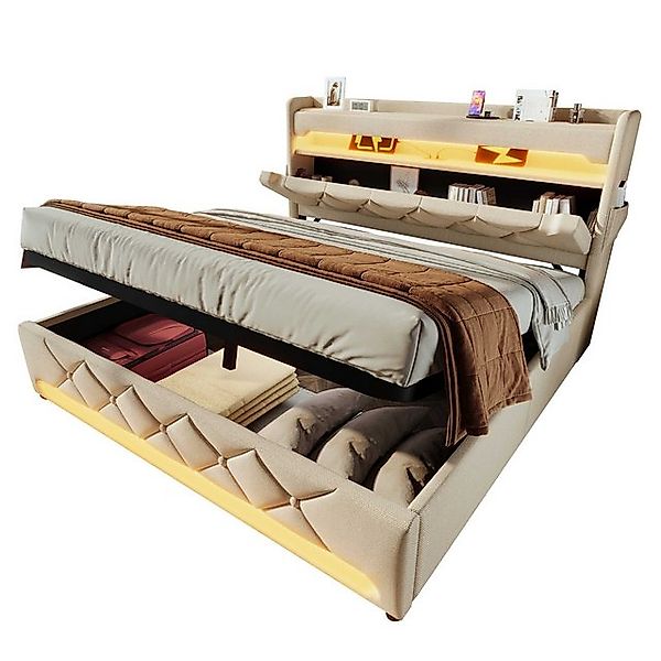 BlingBin Polsterbett Boxspringbett Stauraumbett (1-tlg., Einzelbett 90×200, günstig online kaufen